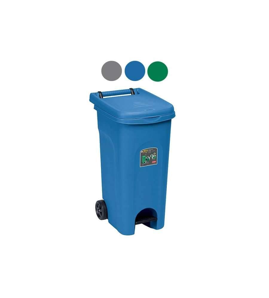 Bidone Urban Eco System con Pedale 80 l 51 CMX40X79,5H. Blu Stefanplast