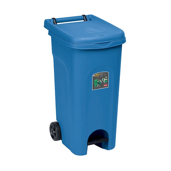 Bidone Urban Eco System con Pedale 80 l 51 CMX40X79,5H. Blu Stefanplast - 4