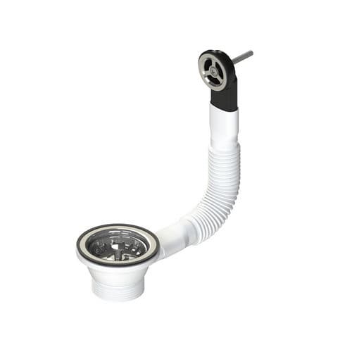 Piletta Scarico Ø 70 mm Tappo Cestello con Troppopieno Rotondo Lbpla 11 x 2 - 2