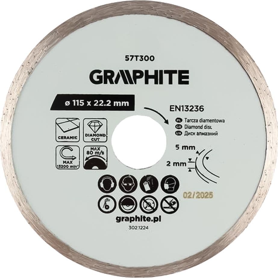 DISCO DIAMANTATO Ø 100 mm - foro 22,2 mm  - GRAPHITE - 2