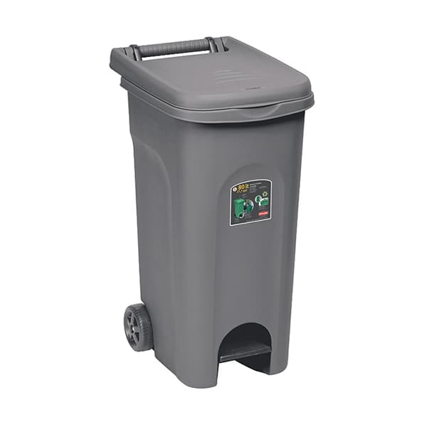 Bidone Urban Eco System con Pedale 80 l 51 CMX40X79,5H. Grigio Polvere - 4