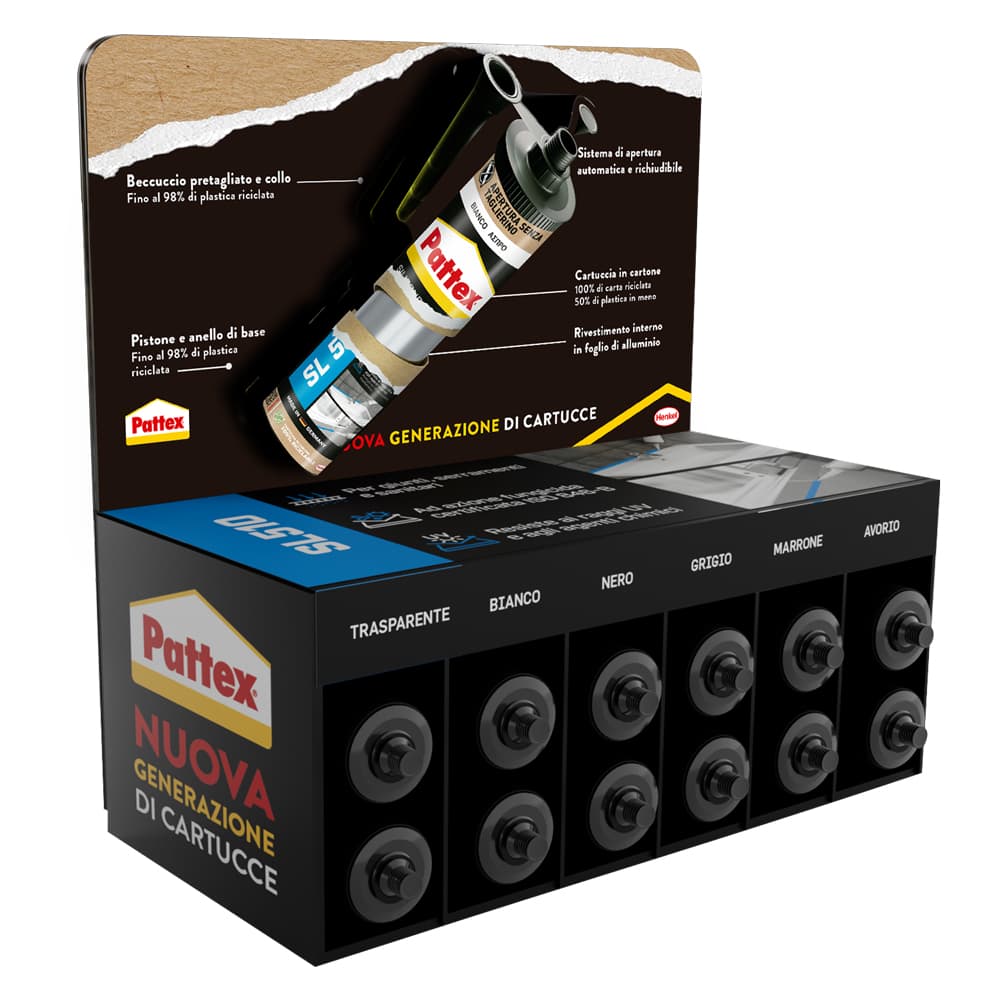 Espositore Pattex Sl 510 Silicone Acetico Multiuso Mix da 280 gr 12 Pezzi - 2