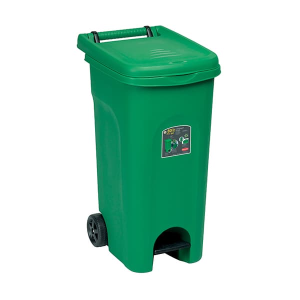 Bidone Urban Eco System con Pedale 80 l 51 CMX40X79,5H. Verde Stefanplast - 4