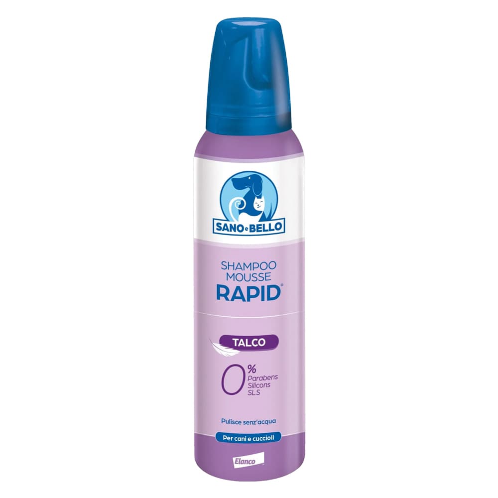 Shampoo Mousse per Cane e Cuccioli Profumazione al Talco Sano e Bello Rapid - 3