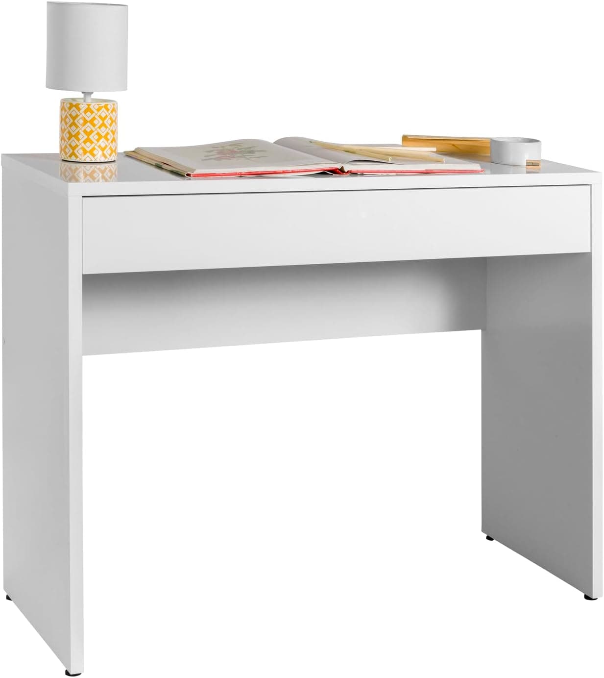 Scrivania con Cassetto Linea Laccato Composad Espresso 100 x 40,5 x 81,4 cm - 8
