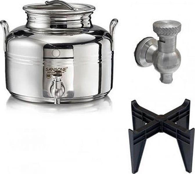 Bidoncino in Acciaio INOX Sansone con Rubinetto e Piedi in Plastica FF 2 L - 2