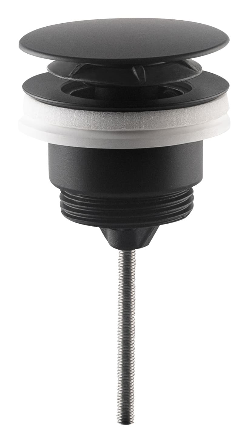 Piletta Scarico Universale Clic Clac in Ottone Nero Opaco per Lavabo - 4