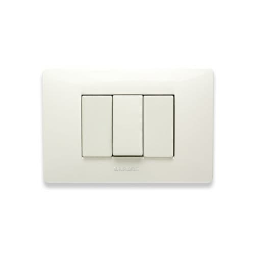 Placca in Tecnopolimero 3 Posti Aton Alluminio - 3