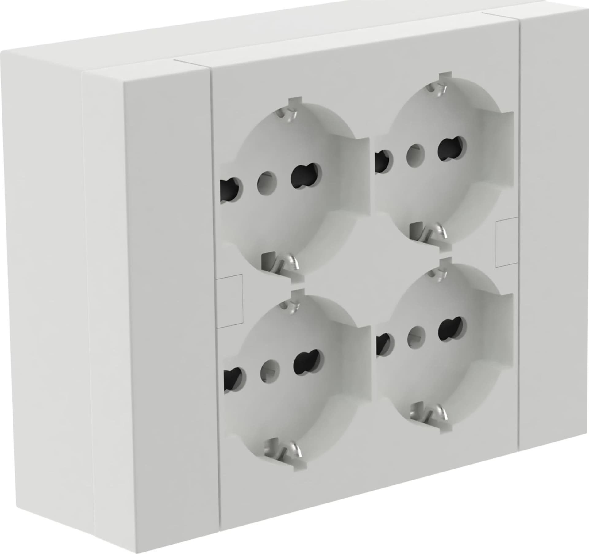 Multipresa da Parete Esterna 4 Prese Schuko Bianca con Scatola di Supporto – Idroweb