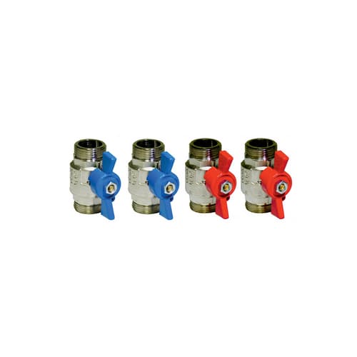 4 Pezzi Kit Rubinetti Valvole a Sfera 2 Leva Rossa 2 Leva Blu Maxif - 3