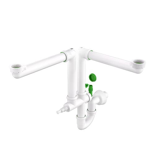 Sifone Scarico Salva Spazio 2 Vie Ring One per Lavelli Cucine Bonom 11 x 2 - 2