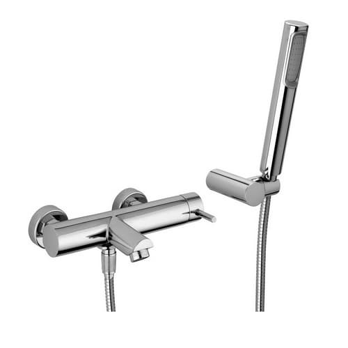 Rubinetto Miscelatore Vasca Doccia e Supporto Snodato Linea Paffo Cromo - 2