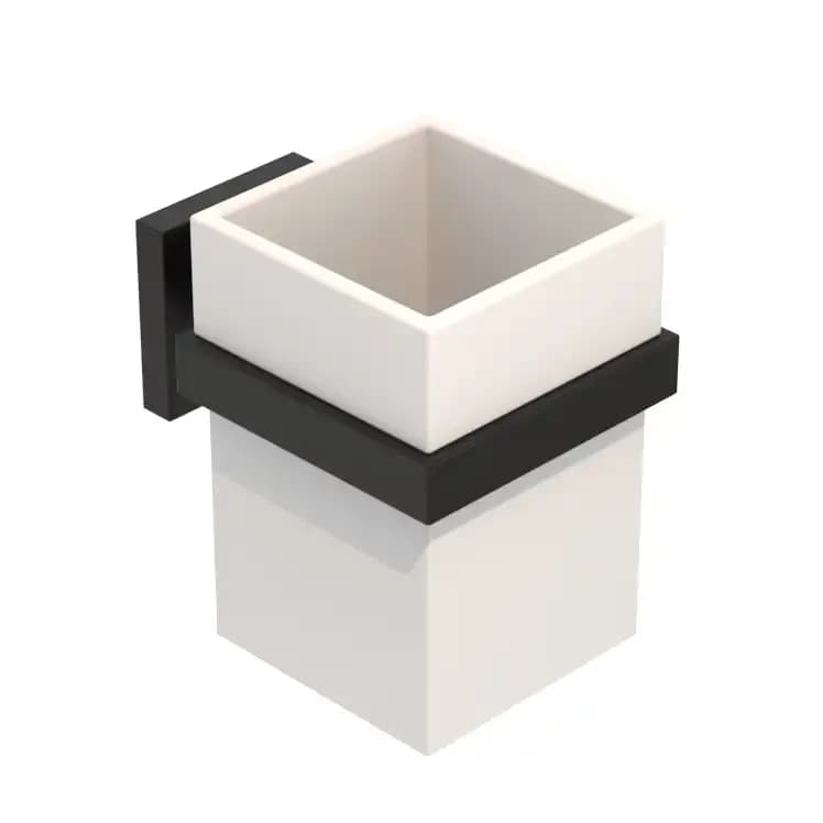 Porta Spazzolini Mod Trend Metaf Nero Opaco 8 CMXH.11 x 10,9 - 3