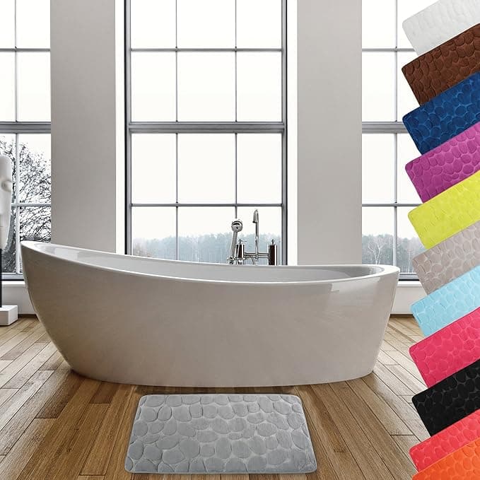 Tappeto Bagno in Microfibra Schiuma Spire Grigio 50 cm x 80 - 4