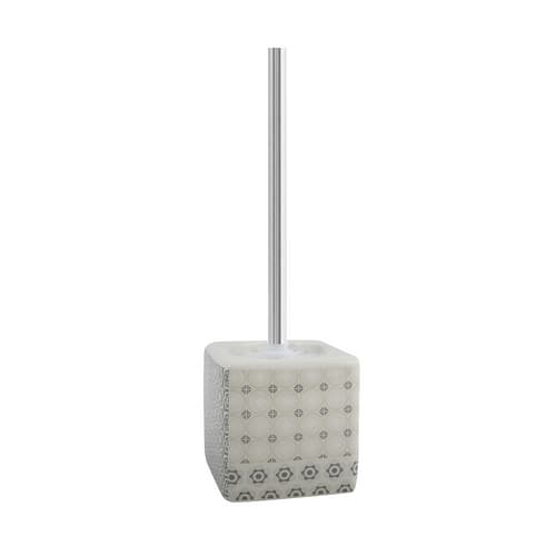 Porta Scopino Evora con Supporto in Ceramica Spire Bianco Grigio - 2