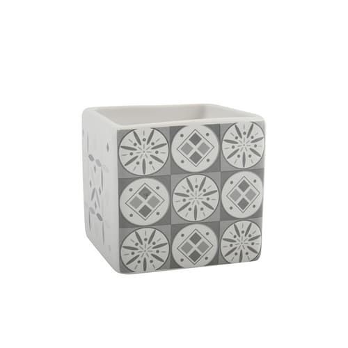 Porta Spazzolini in Ceramica Evora Spire Bianco Grigio - 2