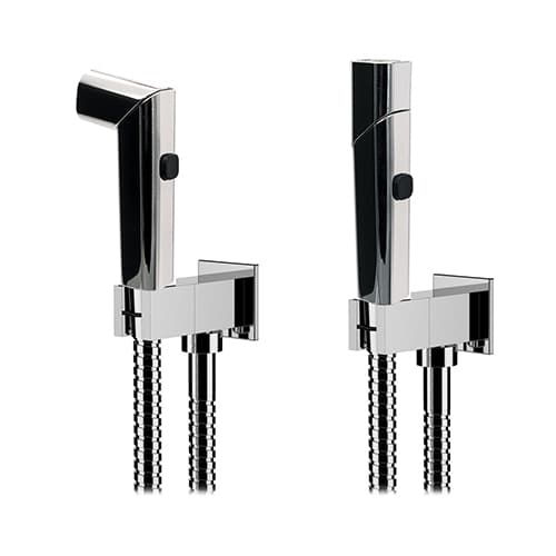 Kit Doccetta Doccia Shut Off Doppia Funzione Quadra Cromo Remer - 2