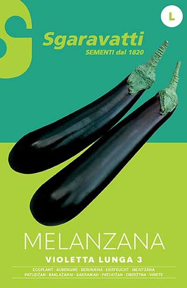 Semi per Ortaggi e Vegetali Melanzana Violetta Lunga Sgaravatti 10 Pezzi - 3