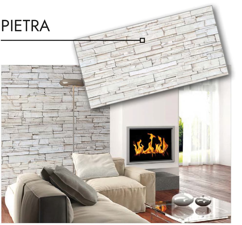 Lastra Decorativa Serigrafata Cm 50 x 100 Effetto Pietra 1 Pezzo - 3