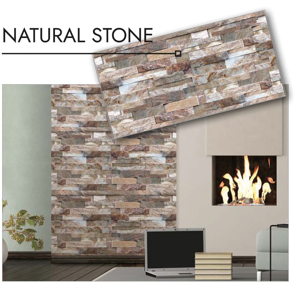 Lastra Decorativa Serigrafata Cm 50 x 100 Effetto Natural Stone - 3