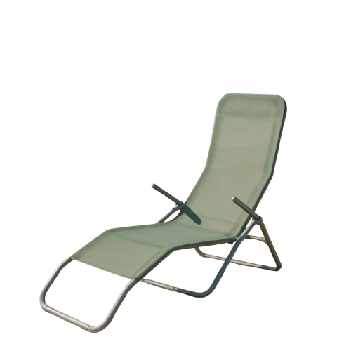 Sedia Sdraio Chaise Longue Riviera Struttura in Acciaio e Textilene Verde - 3