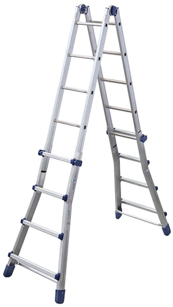 Scala Telescopica in Alluminio Brikoblu Gradini N°6+6 H Max Cm 570 Facal - 3
