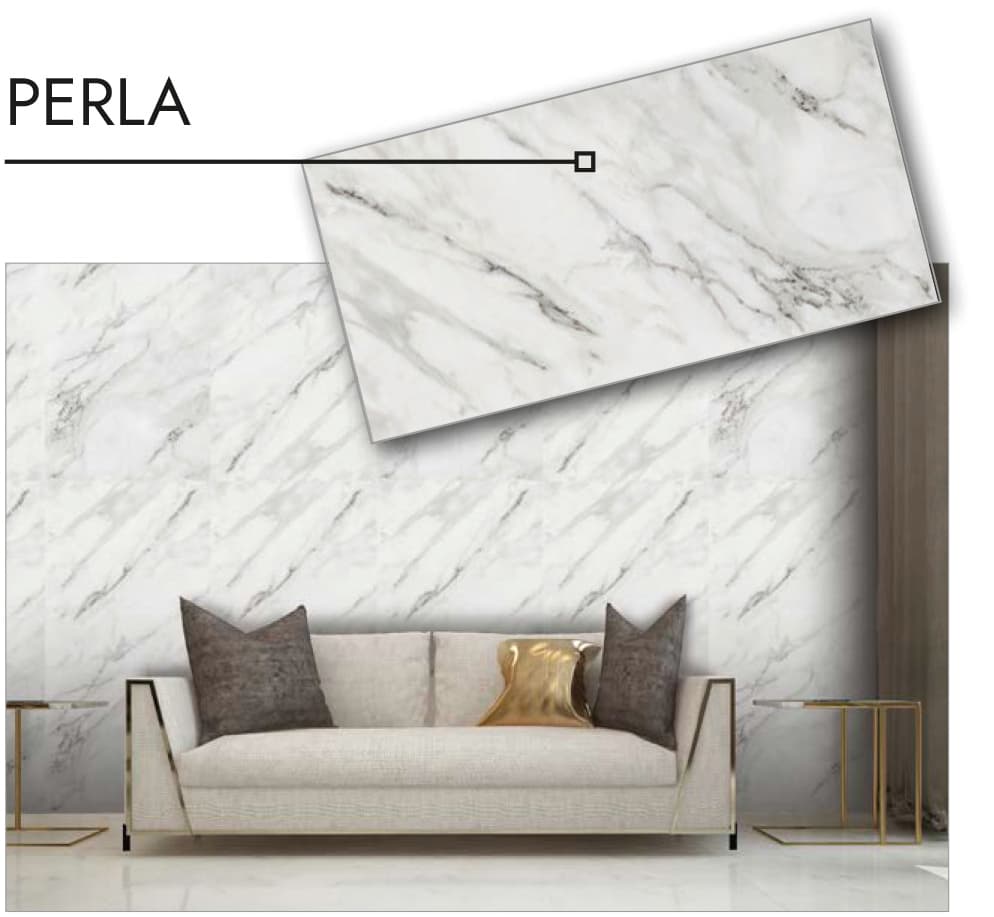 Lastra Decorativa Serigrafata Cm 50 x 100 Effetto Marmo Perla 15 Pezzi - 3
