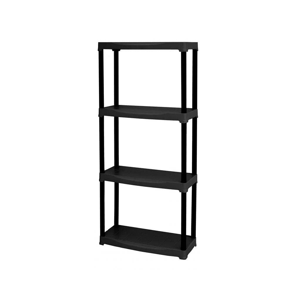 Kit Scaffali in Plastica 4 Ripiani Cm 60 x 30X133 H Colore Nero
