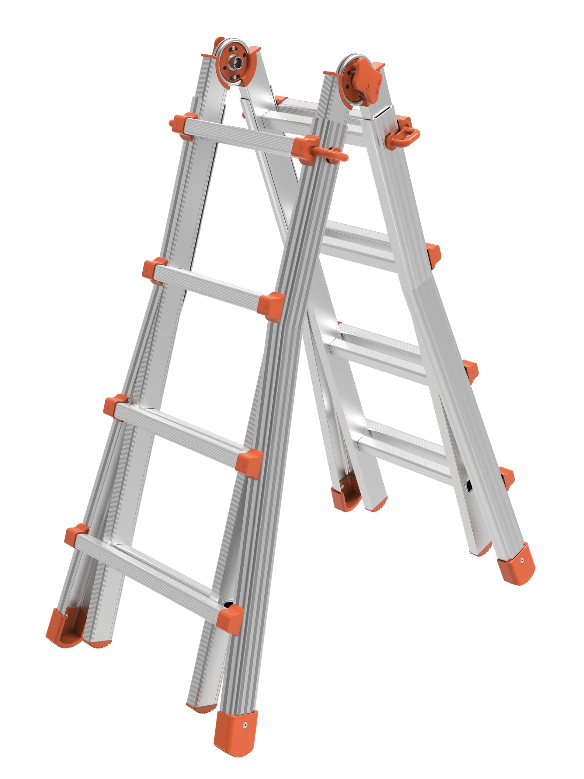 Scala Telescopica in Alluminio Squadra Piu' Gradini N°6+6 H Max Cm 630 - 2