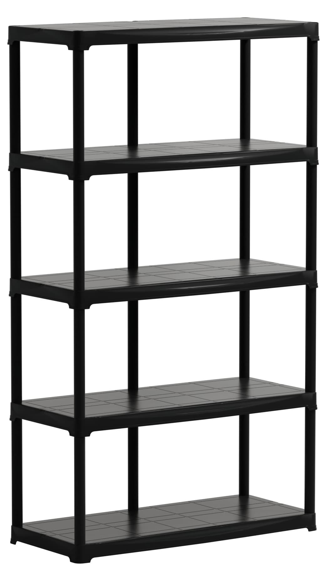 Kit Scaffali in Plastica 5 Ripiani Cm 100 x 40X176 H Colore Nero - 4