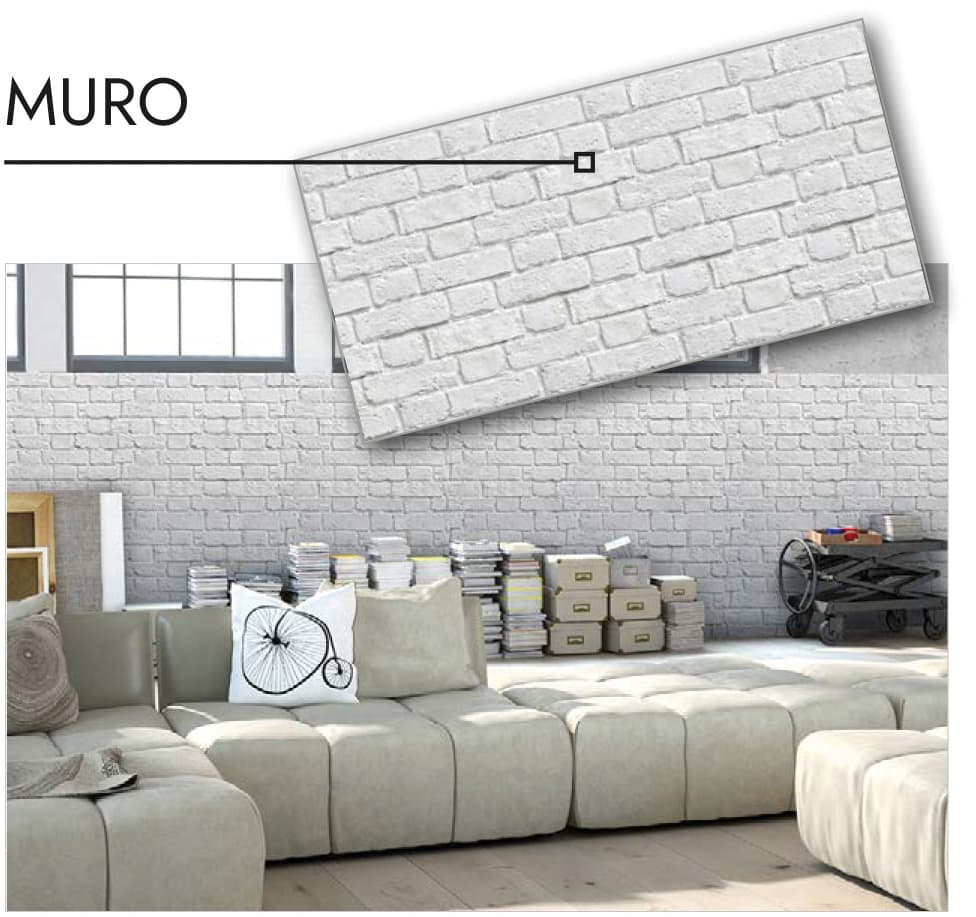 Lastra Decorativa Serigrafata Cm 50 x 100 Effetto Muro - 3