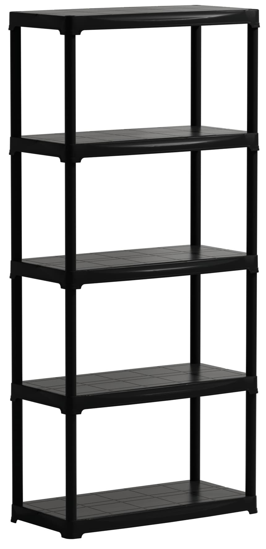 Kit Scaffali in Plastica 5 Ripiani Cm 80 x 40X176 H Colore Nero - 3