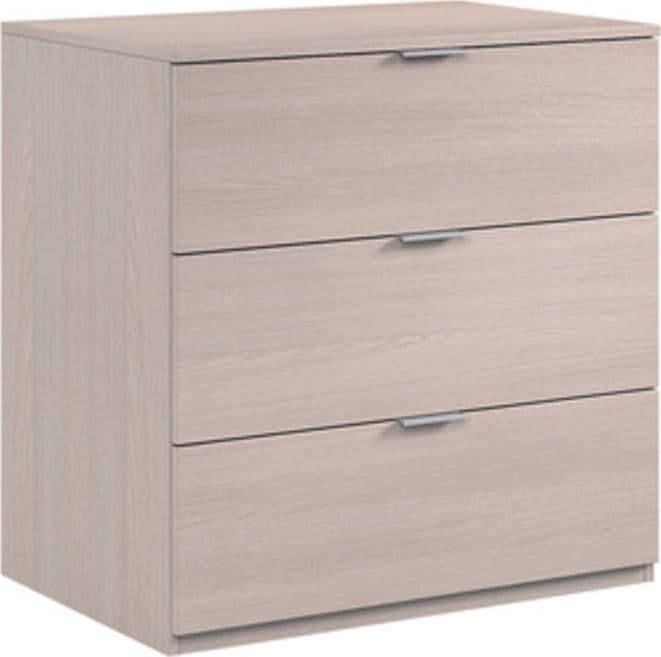 Kit Cassettone 3 Cassetti 80 x 38 x 77 Rovere Chiaro Fores Habitat - 2