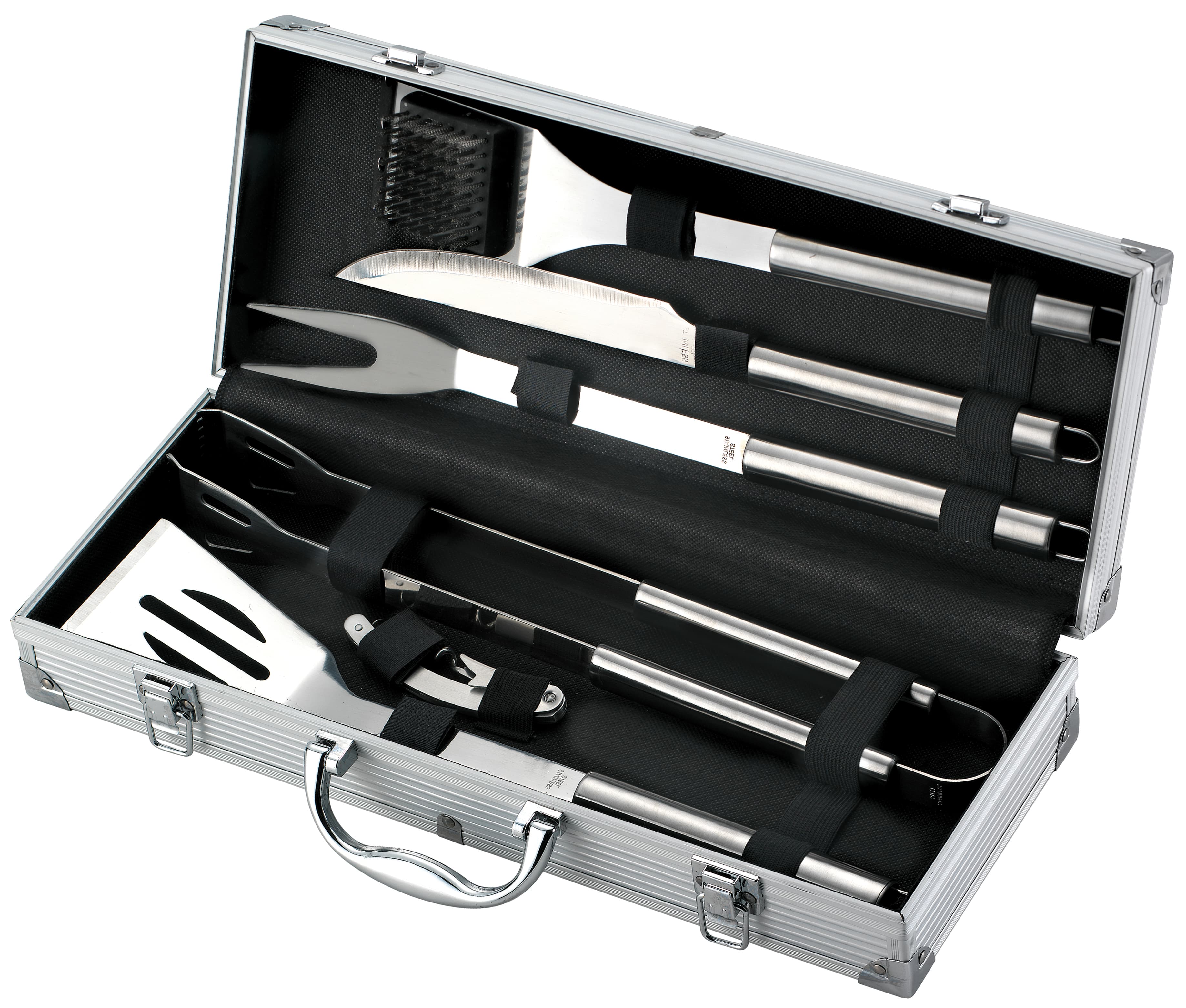 Ompagrill SET  UTENSILI PER BARBECUE INOX VALIGETTA IN ALLUMINIO 6 PEZZI - 3