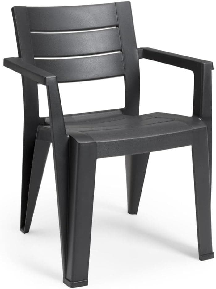 Sedia da Giardino Julie Polipropilene Graphite Braccioli UV - 9