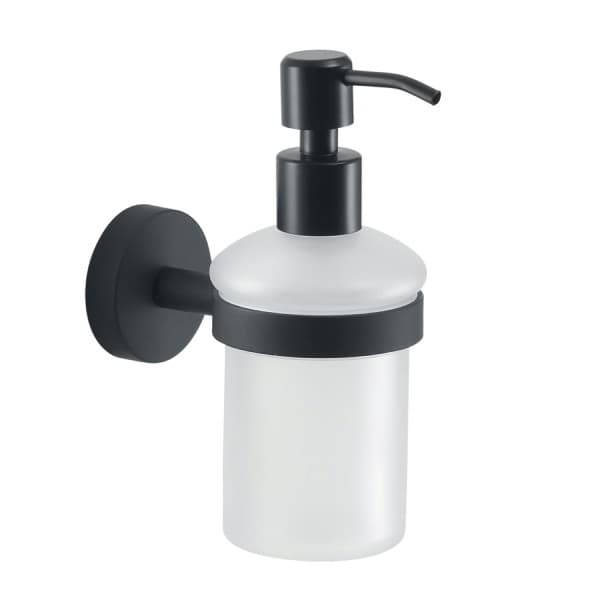 Dosa Sapone da Parete in Acciaio Dim. Cm (Lxpxh): 6,8 x 12 x 15,9 Nero GDY - 3