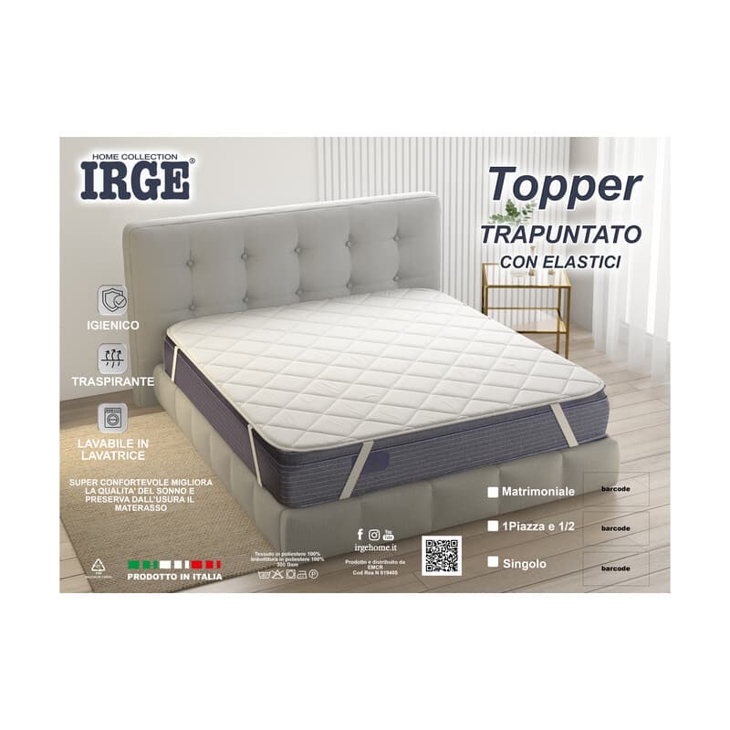 Topper Trapuntato con Elastico 2 Posti Irge - 2