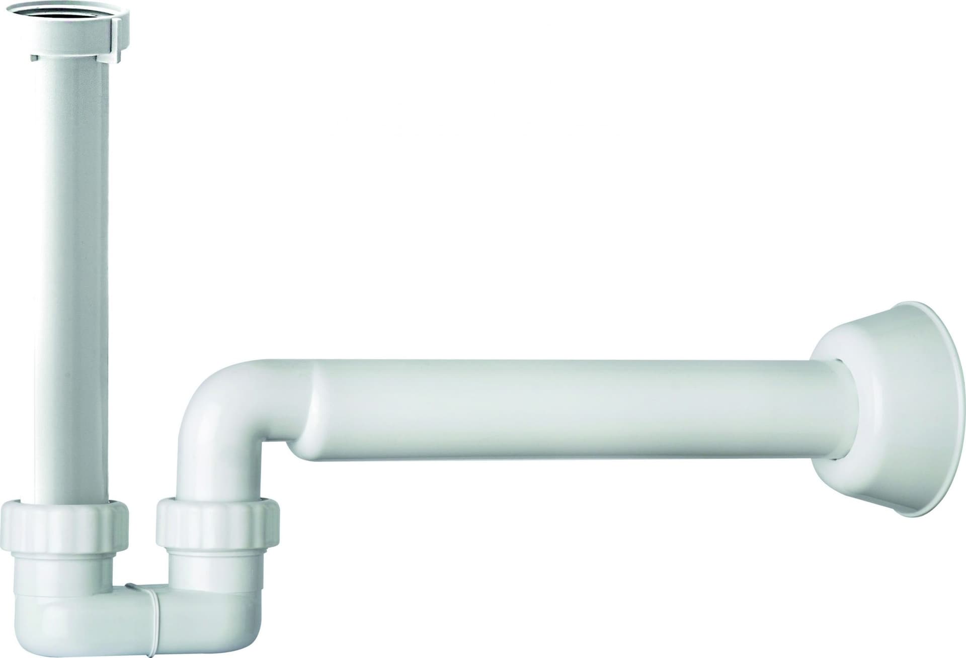 Sifone Ribassato in Polipropilene Bianco per Lavabo o Bidet Sospesi - 3
