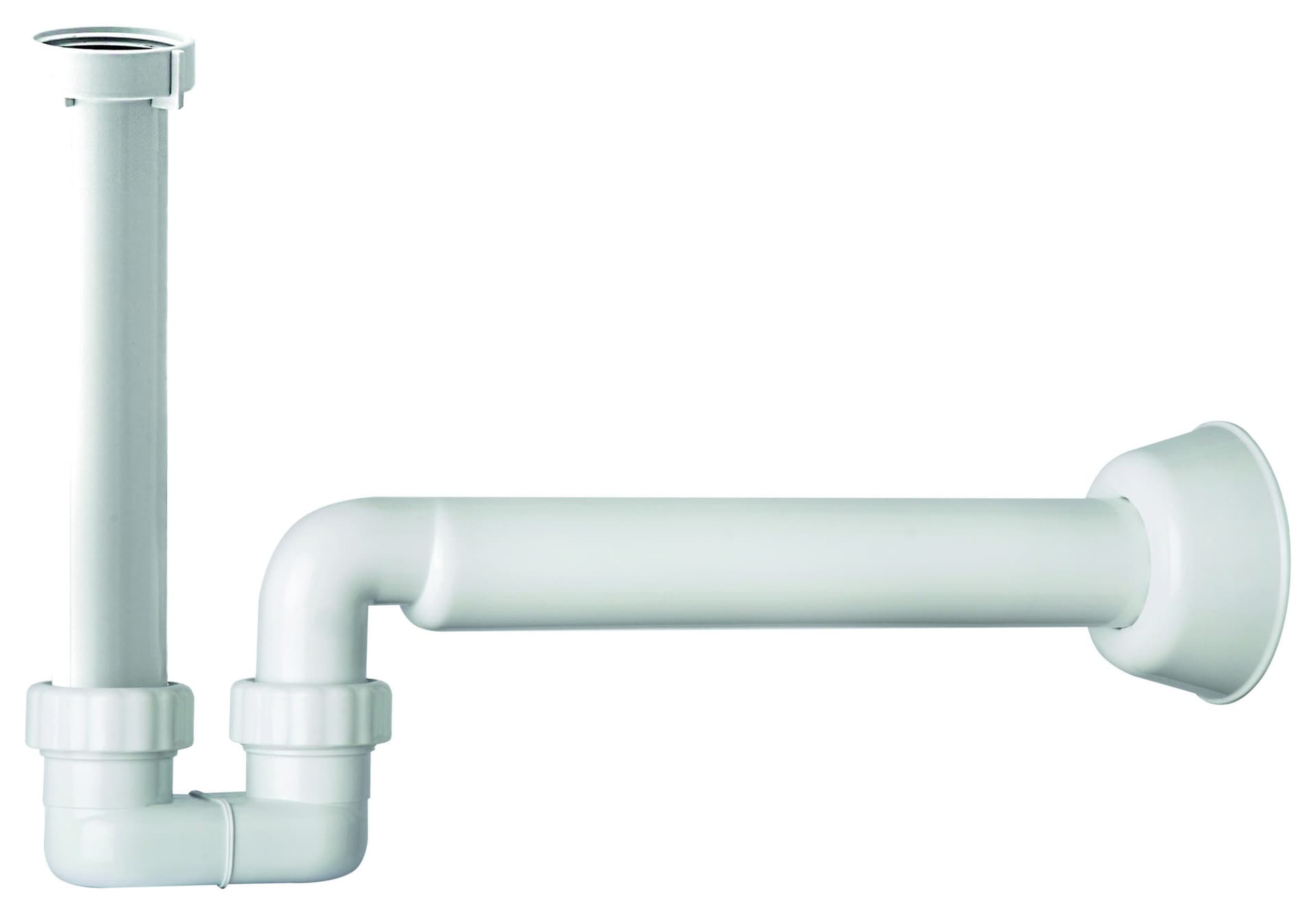Sifone Ribassato in Polipropilene Bianco per Lavabo o Bidet Sospesi - 3
