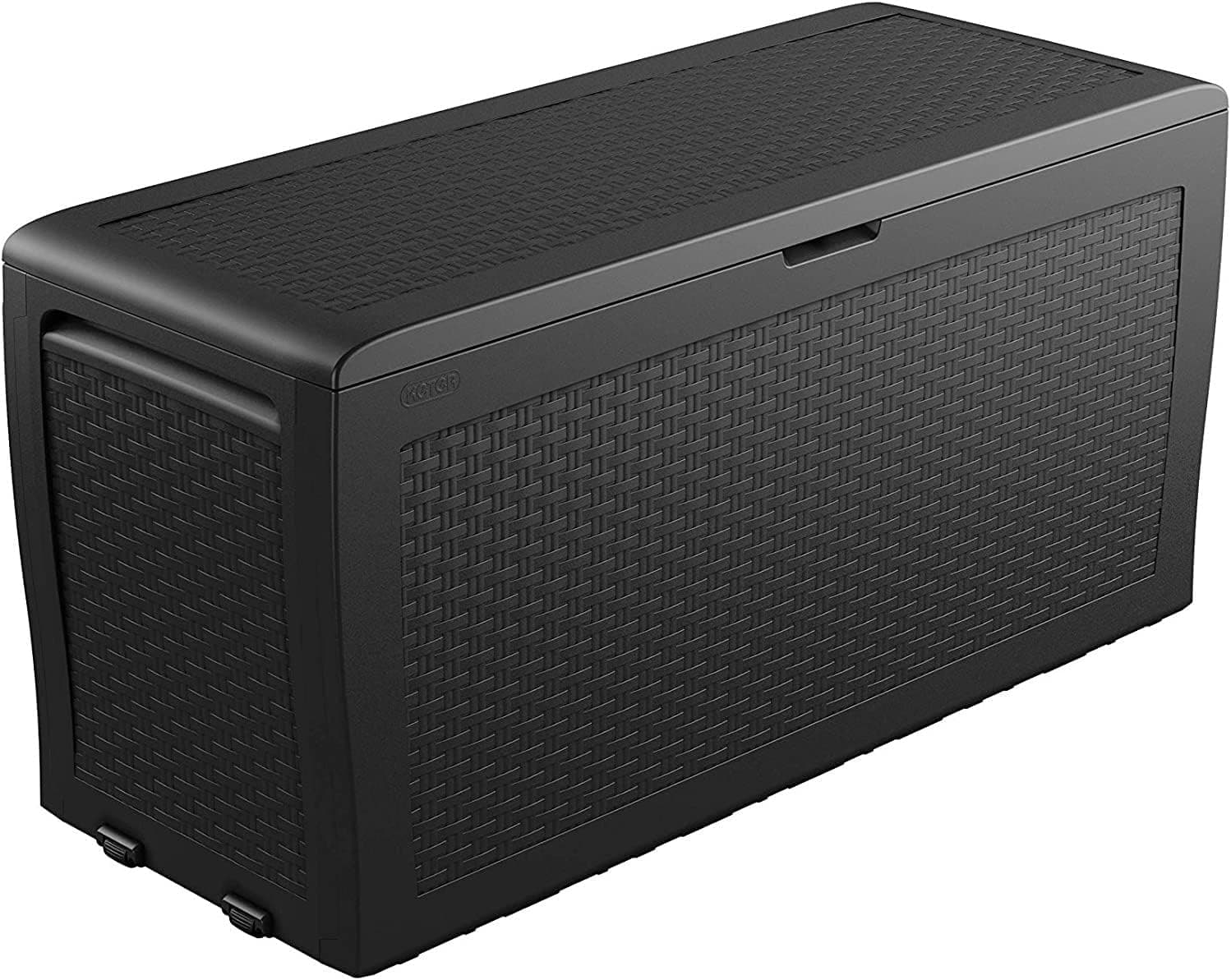 Cassapanca da Esterno Samoa 270 Litri in Resina Effetto Rattan con Ruote - 5