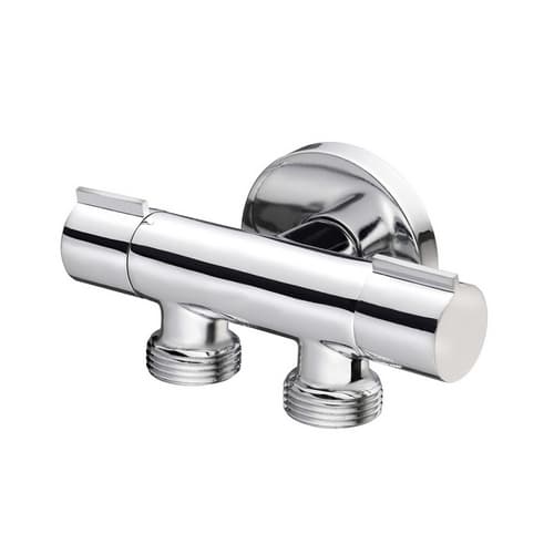 Rubinetto Doppio Attacco Lavatrice Salvaspazio Cromato Dh ½ x ¾ - 2