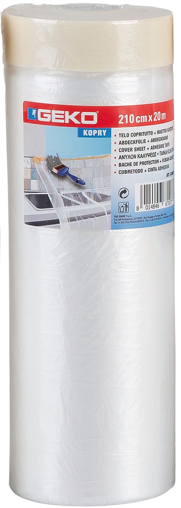 Film per Mascheratura + Nastro Adesivo Cm 210 x 20 M Espositore 12 Pezzi - 3