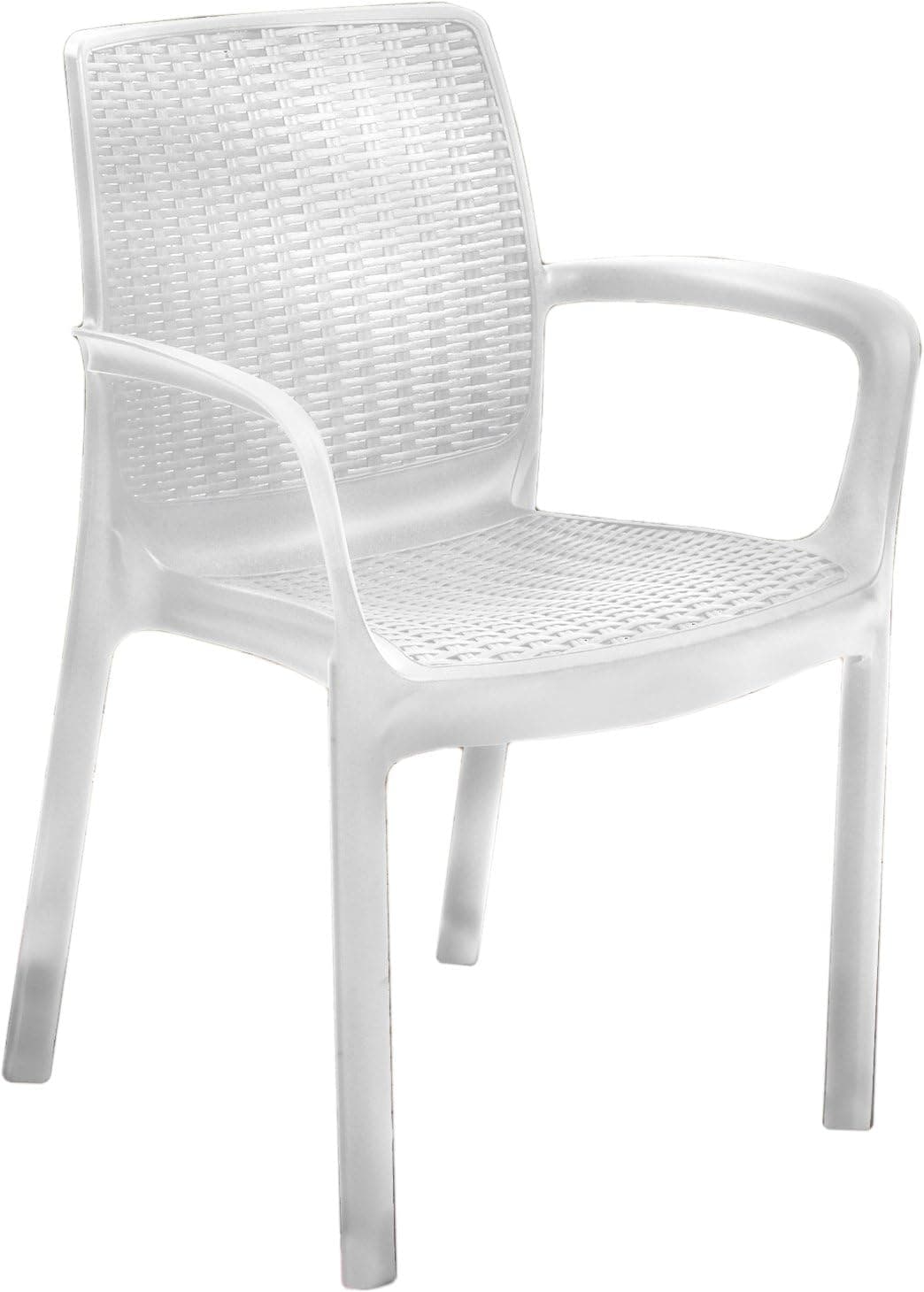 Poltrona da Giardino Melody in Resina Effetto Rattan Colore Bianco - 5