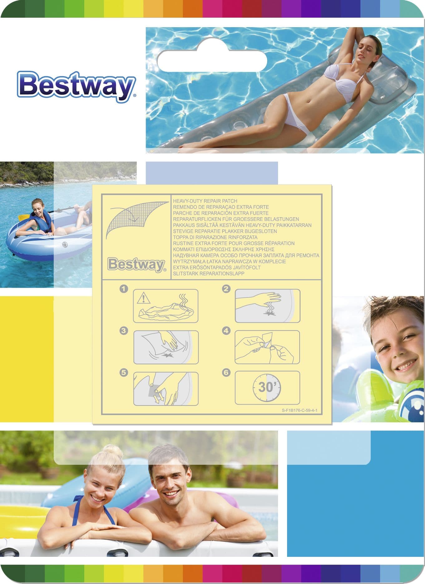 Kit 10 Toppe Riparazione Piscina Heavy Duty Bestway - 3