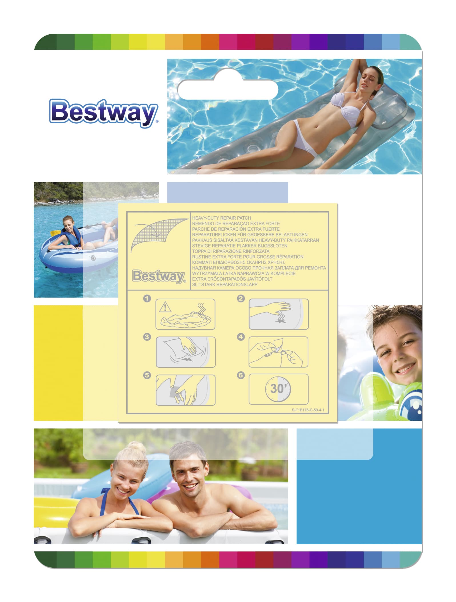 Kit 10 Toppe Riparazione Piscina Heavy Duty Bestway - 3