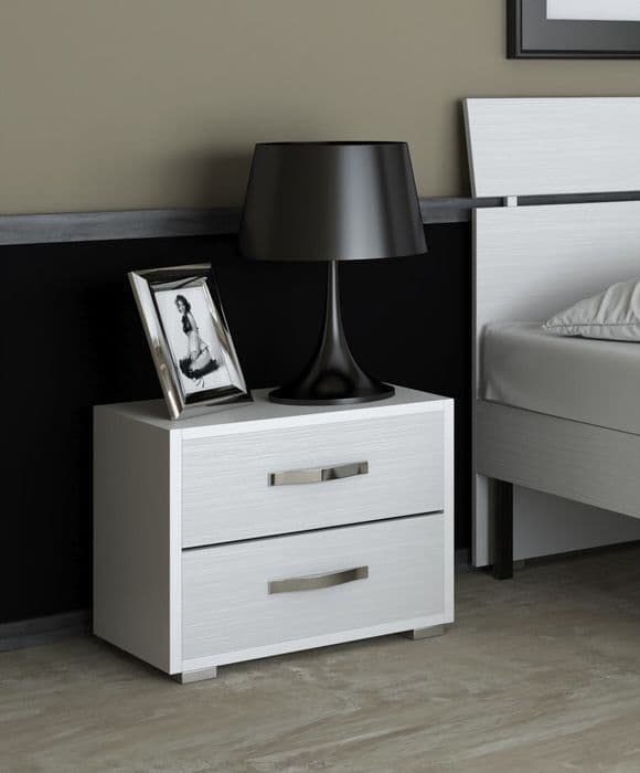Linea Modern Comodino 2C Bian Fras 43 x 52 x 36 - 2