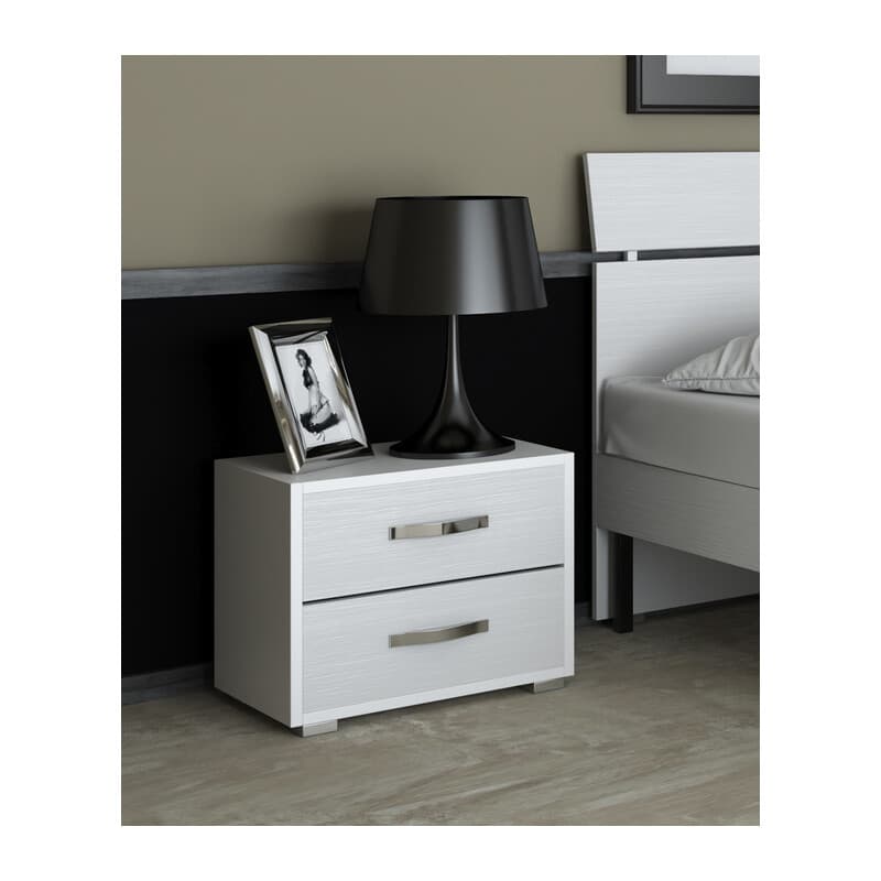 Linea Modern Comodino 2C Bian Fras 43 x 52 x 36 - 2