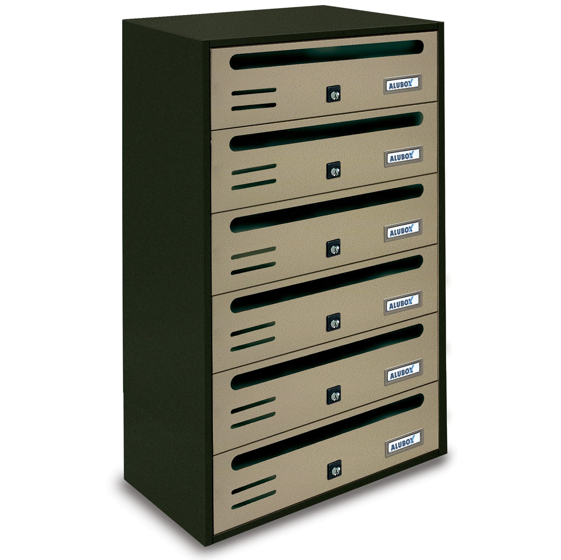 Cassetta Postale Alubox Cubo R 6 38,5 x 25 x 63 Sabbia - 2