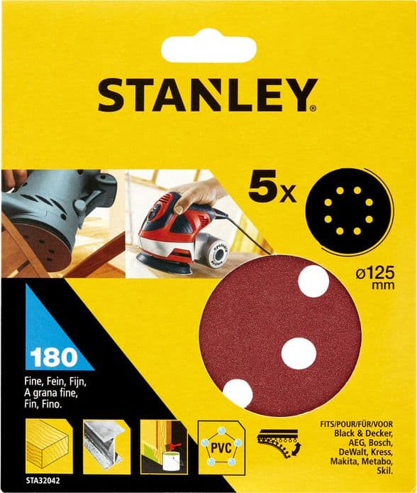Piranha Stanley STA32042 X32042 5 Dischi Vel. Rot Orb 125 Gr. 180 - 2