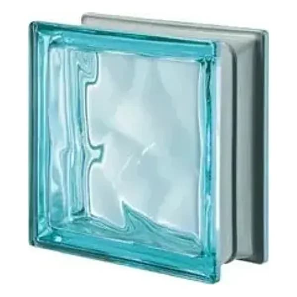 Vetro Mattone Ondulato 19 x 19 Acquamarina Made in Italy - 4